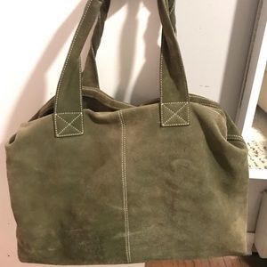 Suede Bag with Compartments